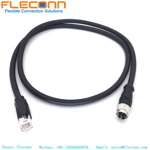 Cavo da M12 a RJ45, cavo Ethernet PUR schermato SFTP intrecciato a 4 coppie CAT5E CAT6A 24AWG 26AWG