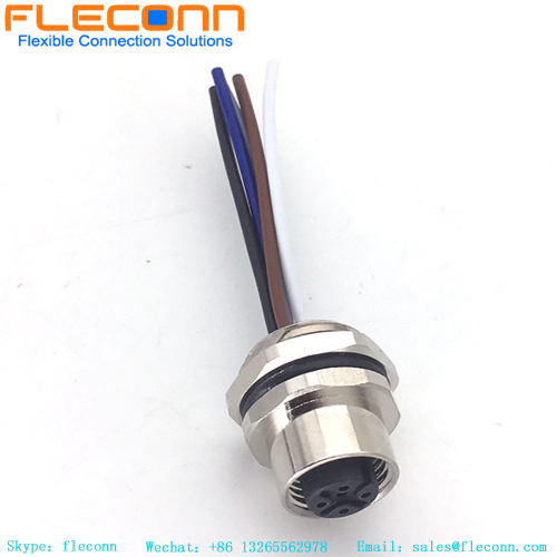 M12-X 8 Pin Female Panel Mount Connector