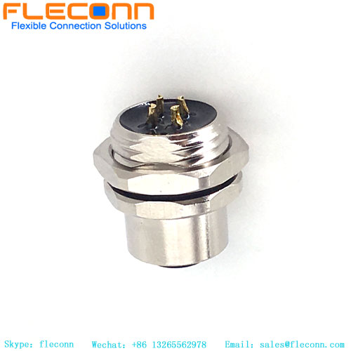 Connettore M12 Femmina a 4 pin Montaggio su pannello frontale