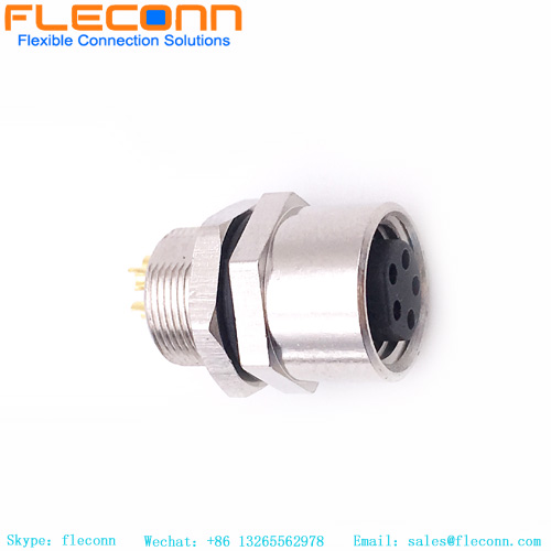 Connettore femmina per montaggio a pannello M8 a 5 pin