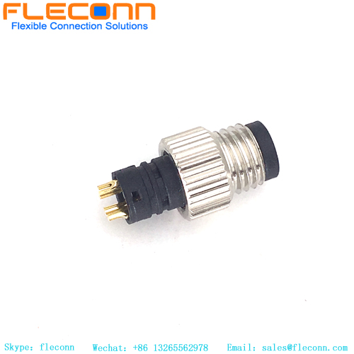 Presa sovrastampata maschio M8 a 4 pin