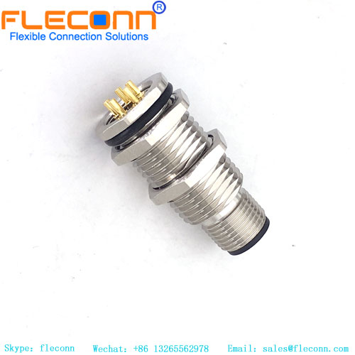 Connettore di alimentazione M12, codifica L, spina maschio per montaggio a pannello a 5 pin