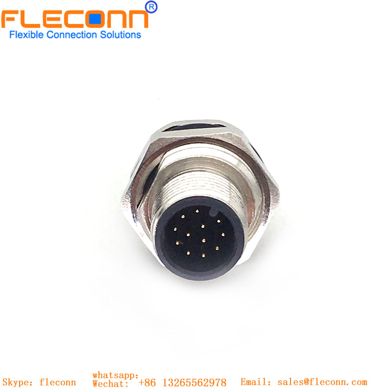 Connettore femmina per montaggio a pannello con codifica X M12