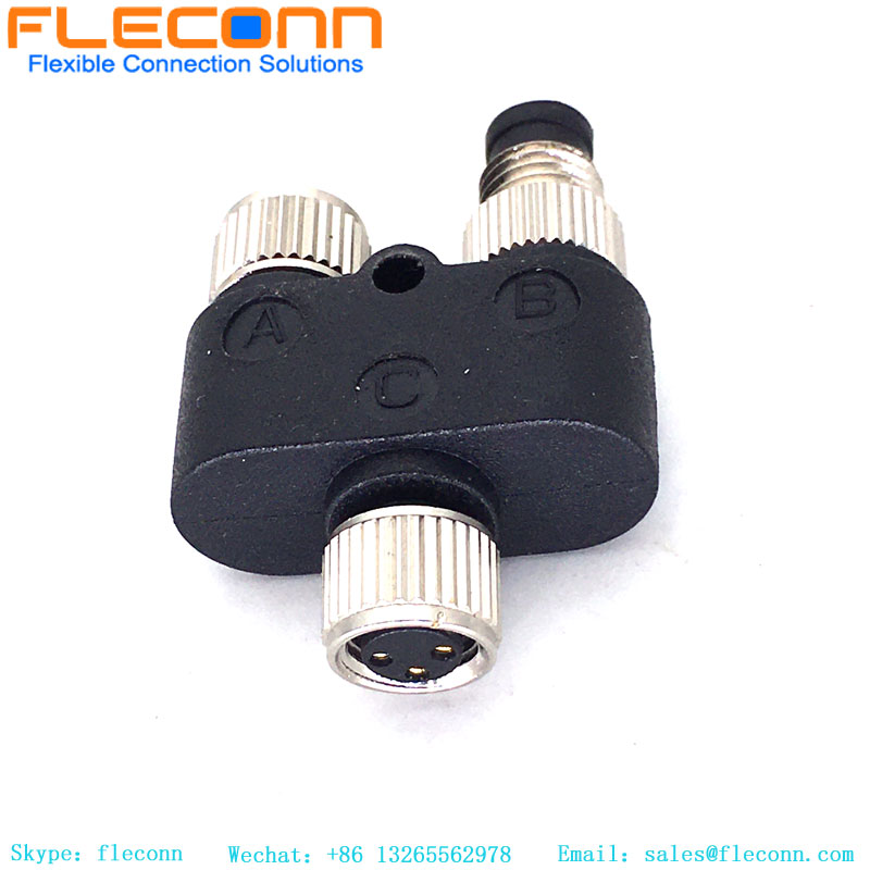 Connettore M8 tipo Y a 3 pin maschio a doppio splitter femmina