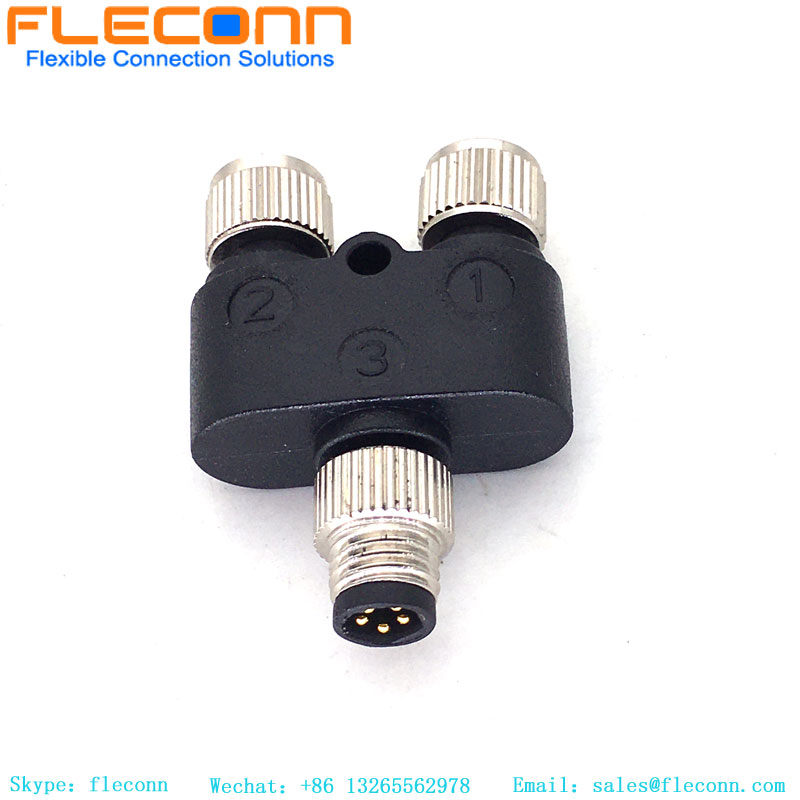 Connettore M8 tipo Y a 3 pin maschio a doppio splitter femmina