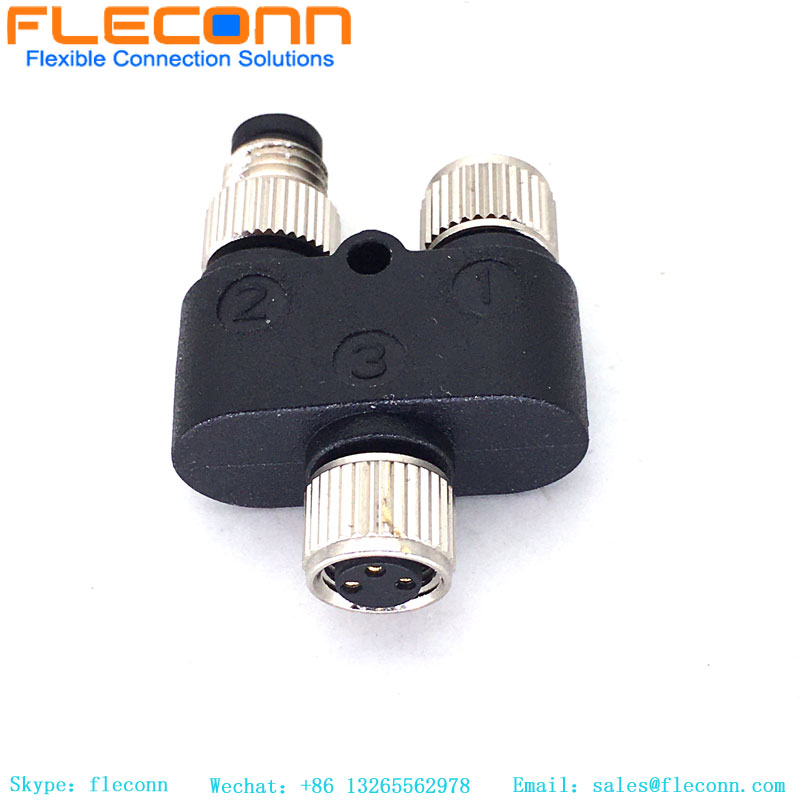 Connettore M8 tipo Y a 3 pin maschio a doppio splitter femmina