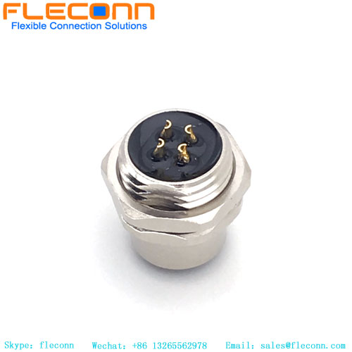 Connettore femmina a 4 pin con codifica M12, connettore impermeabile plug-in per sensore di blocco posteriore