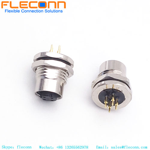 Connettore da pannello femmina con codifica D M12 a 4 pin, montaggio frontale