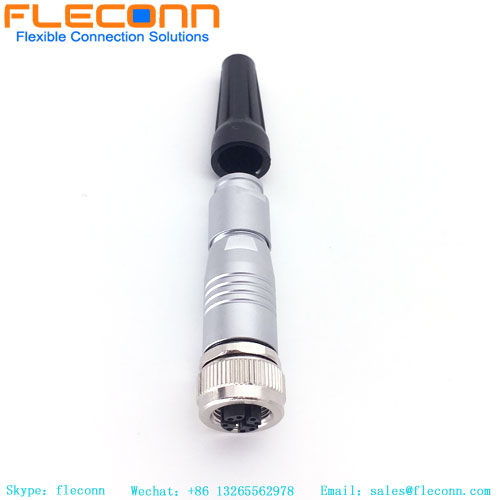 Connettore a guscio metallico femmina a 8 pin con codifica X M12