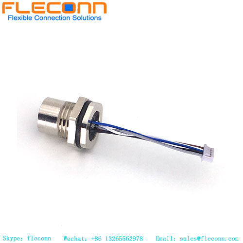 Connettore M12 codice A a 5 poli per montaggio a pannello posteriore con cavo per l'automazione di fabbrica