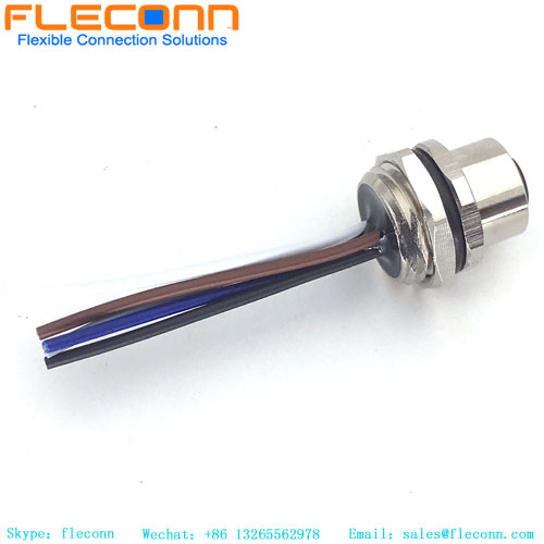 Connettore circolare elettrico codificato M12 A impermeabile IP67 Cavo sensore stampato schermato a 4 pin femmina