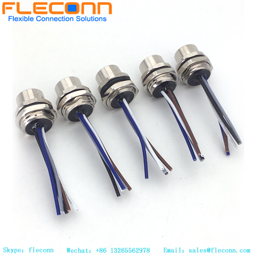 Connettore circolare elettrico codificato M12 A impermeabile IP67 Cavo sensore stampato schermato a 4 pin femmina