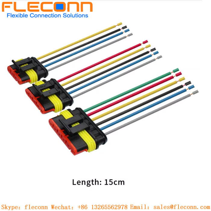 Cablaggio per connettore automobilistico impermeabile serie 2p 3p 4p 5p 6p Amp 1.5 Superseal personalizzato