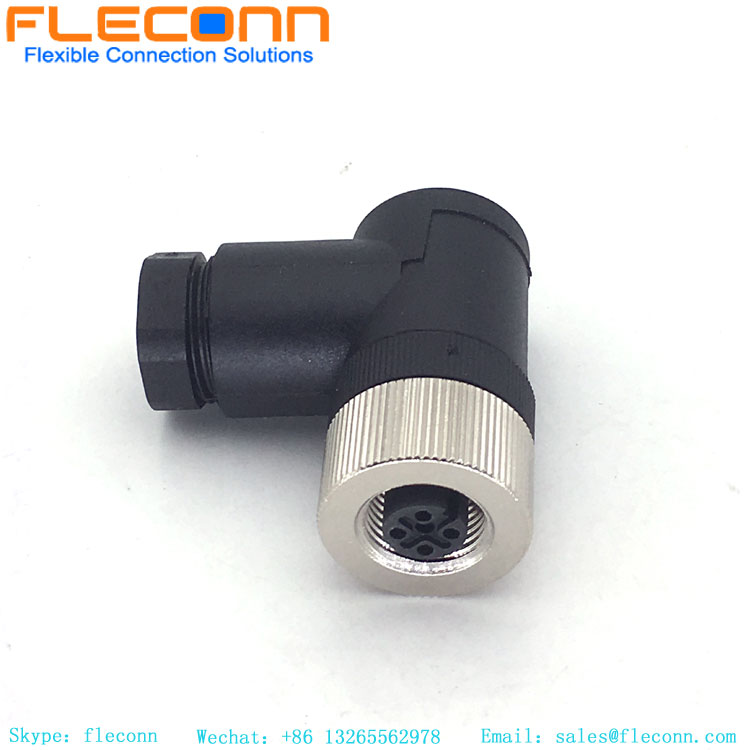 Connettore M12 a 5 pin, guscio in plastica, angolo retto