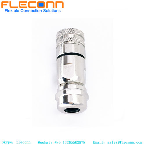 Connettore schermato assemblato in metallo M12