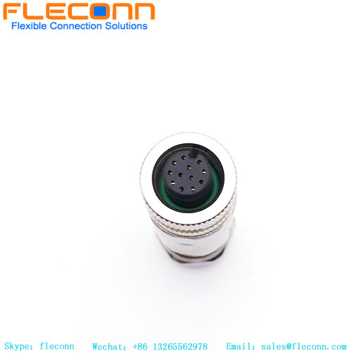 Connettore schermato assemblato in metallo M12