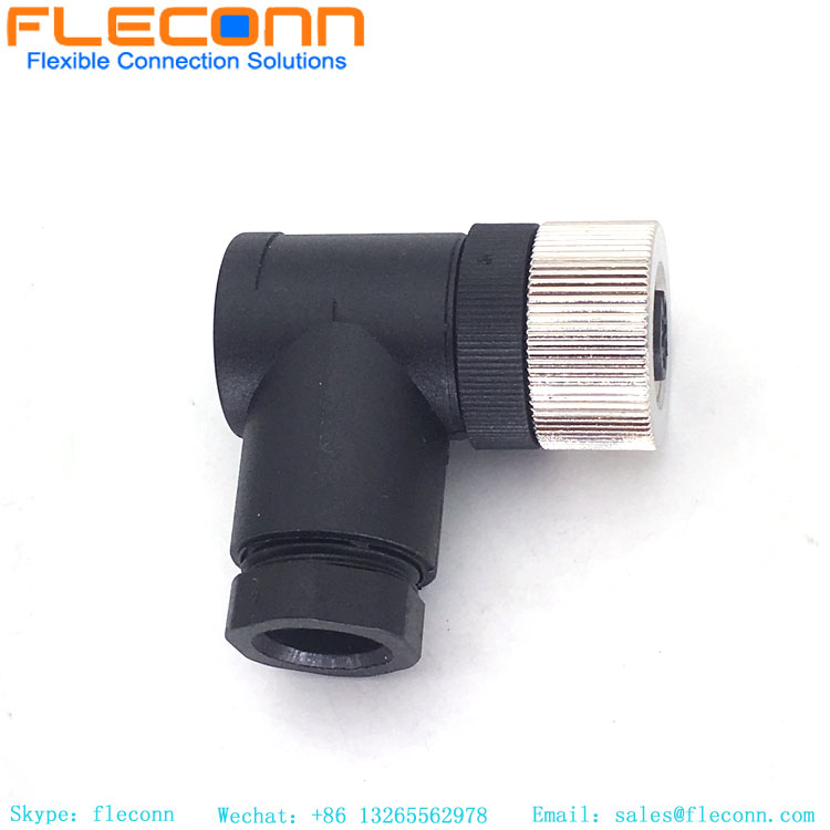 Connettore M12 a 5 pin, guscio in plastica, angolo retto