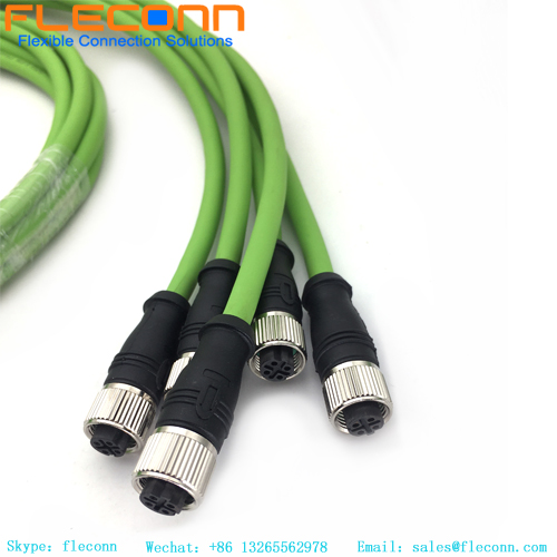 Cavo di rete M12 a 4 pin con codifica D a connettore RJ45