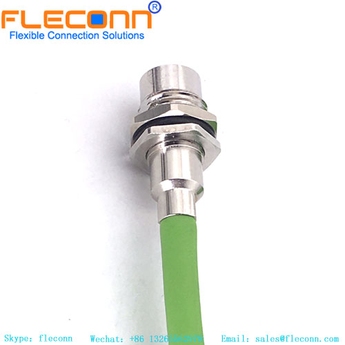 Cavo connettore femmina per montaggio a pannello con codifica D M12