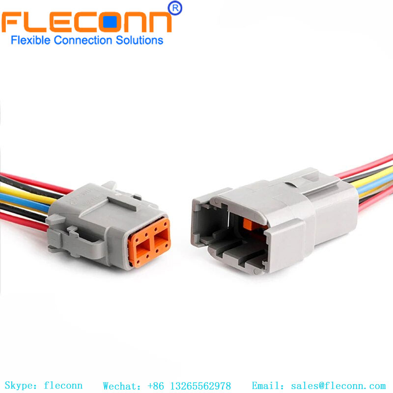 Cablaggio connettore Deutsch DTM Cavo impermeabile sigillato per auto DTM06-8S 8 pin