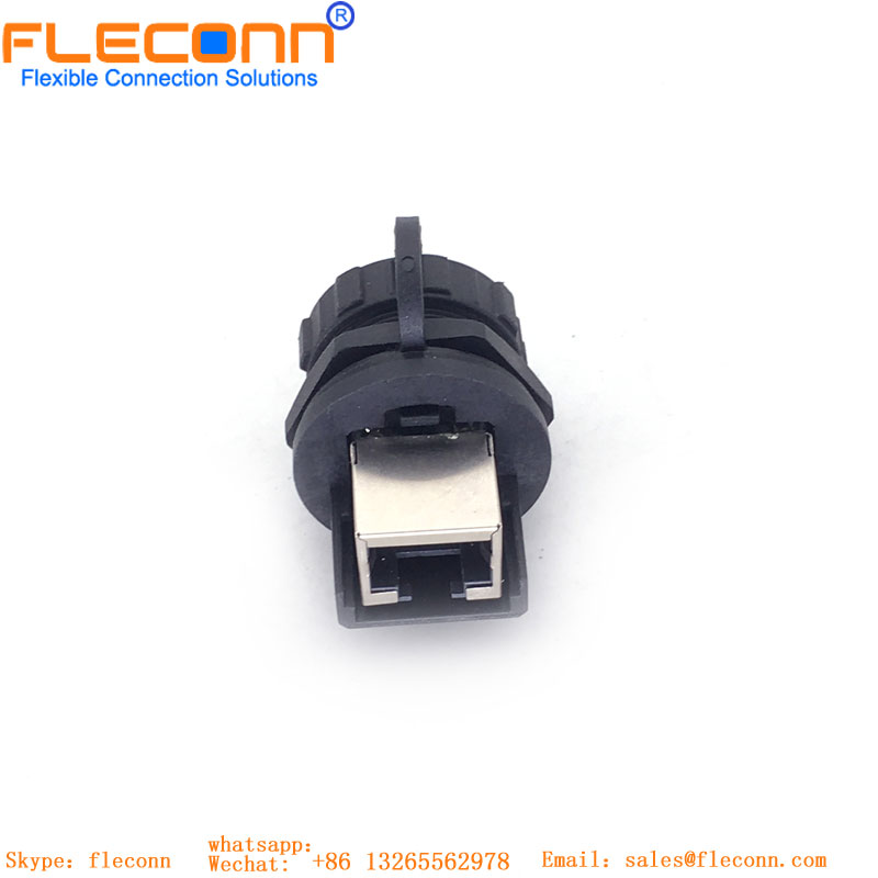 Connettore femmina per montaggio a pannello con codifica X M12 su cavo RJ45 con connettore scheda XAD passo 2,5 mm B10B-XADSS-N