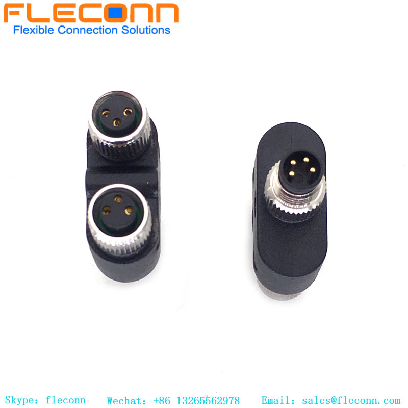 Connettore M8 tipo Y a 3 pin maschio a doppio splitter femmina